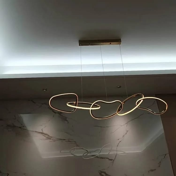Customer photo review of Rose Chandelier for Bedroom, Stainless Loops, 150 cm