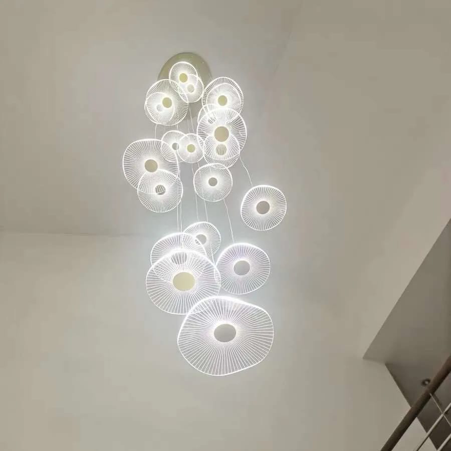 Customer photo review of Gold Chandelier for Kitchen Island, Lotus Acrylic Shades, 120-400 cm
