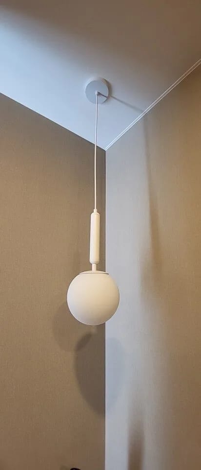 Customer photo review of Black Pendant Light for Living Room, Glass Globe, 20 cm