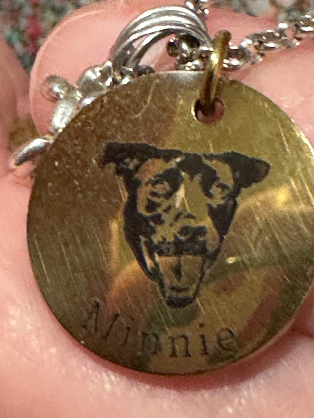 Customer photo review of Custom Pet Face Necklace