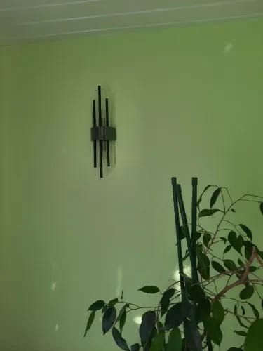 Customer photo review of Black Wall Light for Hallway, Slim Crystal Rods, 56 cm