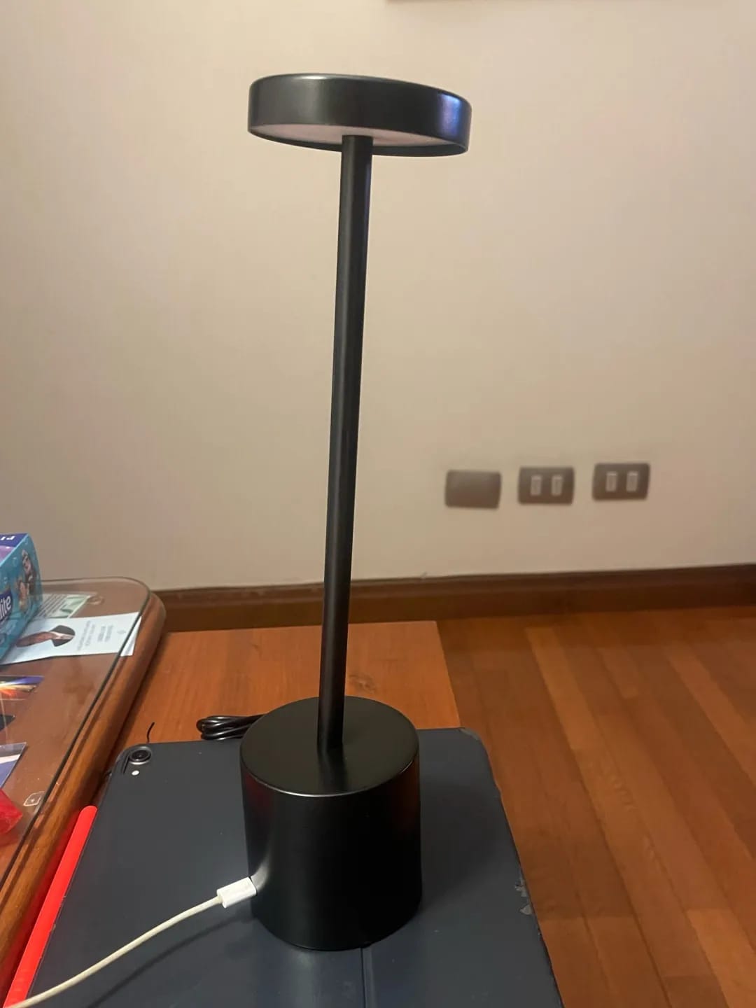 Customer photo review of Gold Table Lamp for Bedside, Cordless Rechargeable, 34 cm
