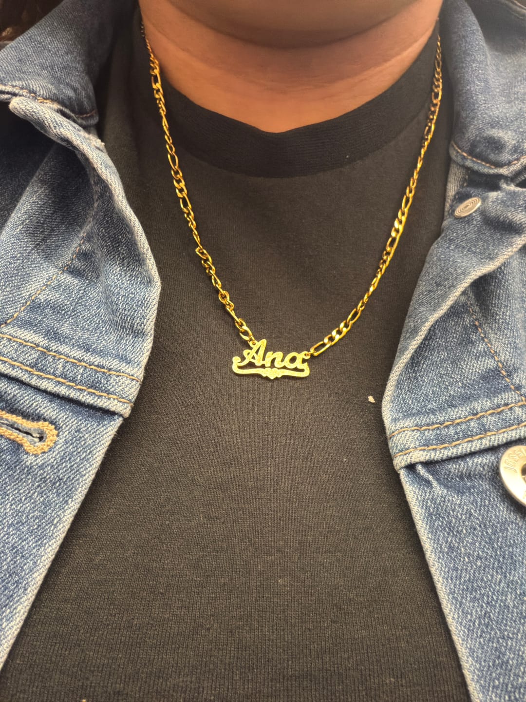 Customer photo review of Diamond Cut Heart Name Necklace