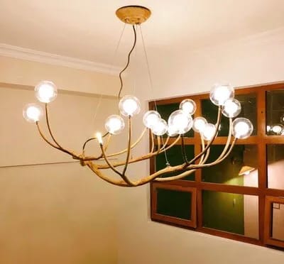 Customer photo review of Glass Chandelier for Stairwell, Branching Resin, 8-42 Lights