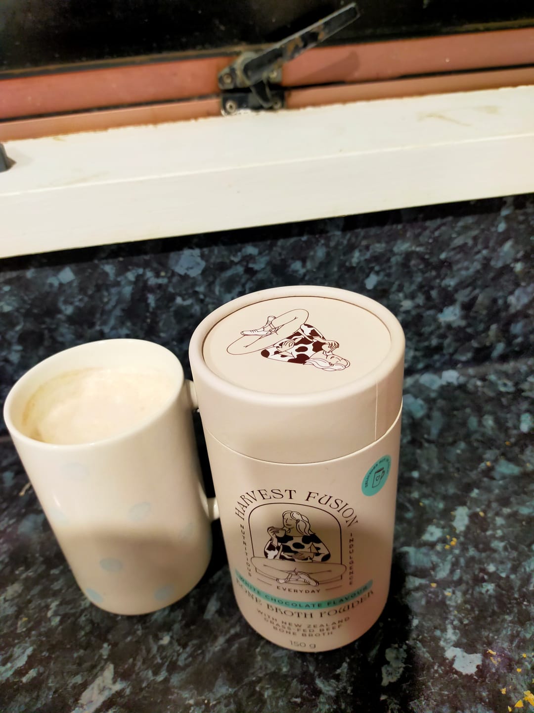 Customer photo review of White Chocolate Bone Broth Powder