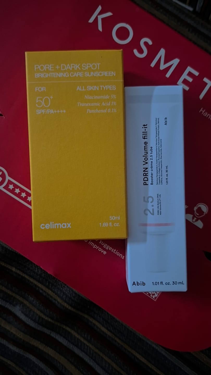 Customer photo review of Celimax Brightening Pore + Dark Spot Sunscreen 50ml