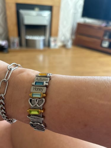 Customer photo review of Mesh charm name silver