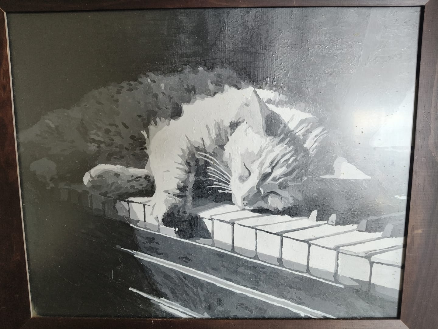 Customer photo review of Cat on the piano | Paint by Number