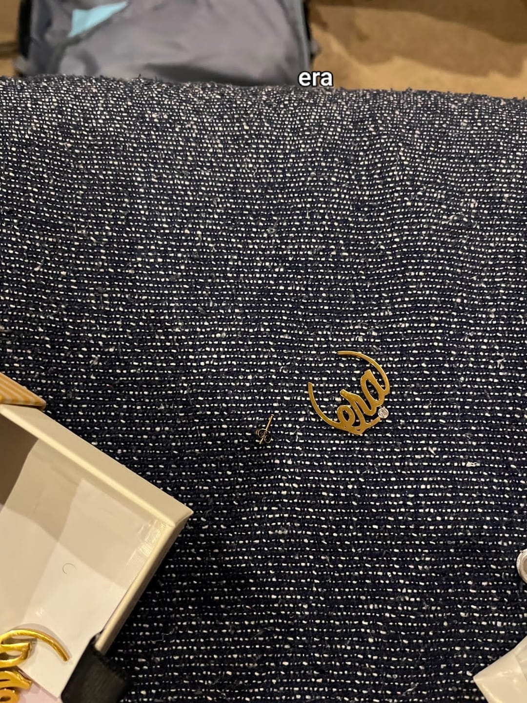 Customer photo review of Gold Mini Era Logo Hoops
