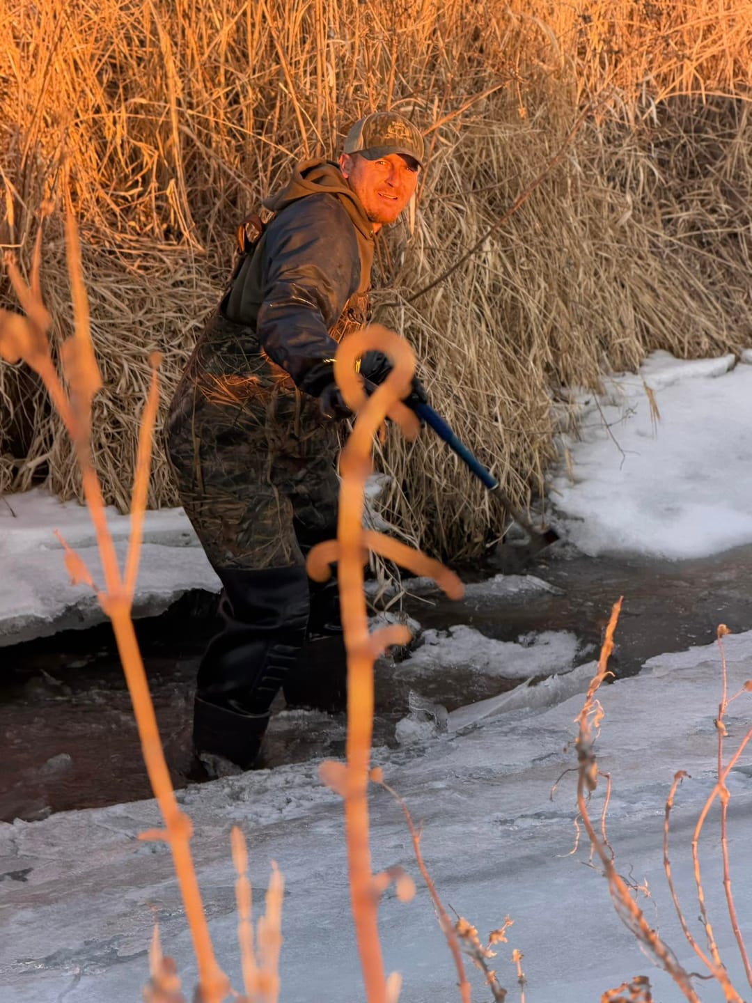 Customer photo review of MarshWarrior Men's Duck Hunting Waders | Waterproof Bootfoot Neoprene Chest Waders | Durable Camo Hunting Bibs for Duck Hunters