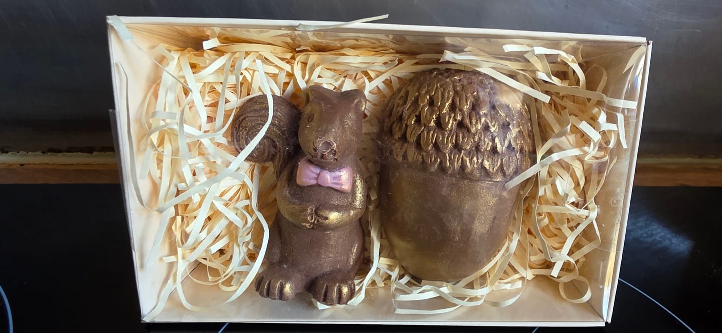 Customer photo review of Golden Chocolate Squirrel And Acorn