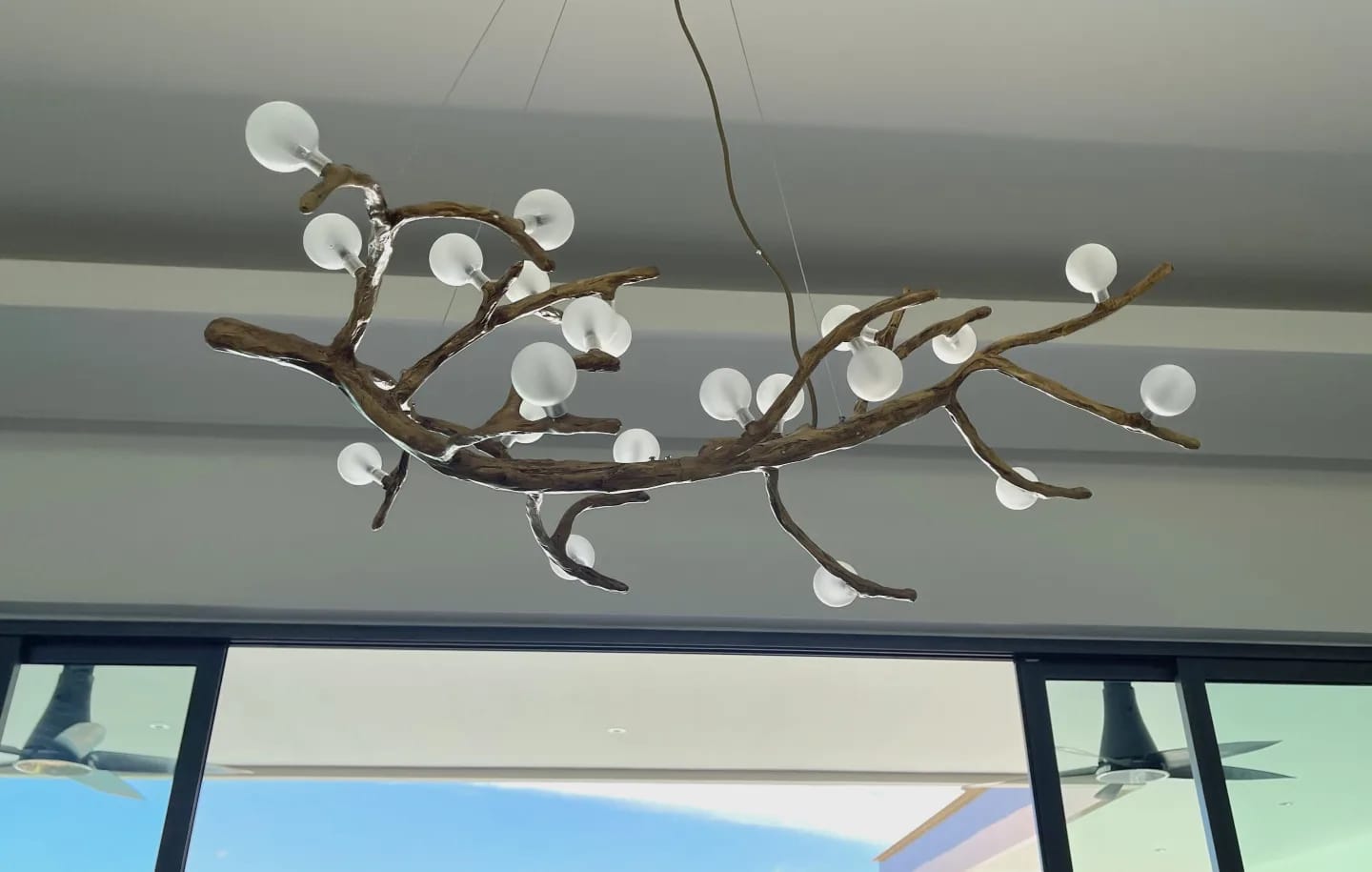 Customer photo review of Glass Chandelier for Stairwell, Branching Resin, 8-42 Lights