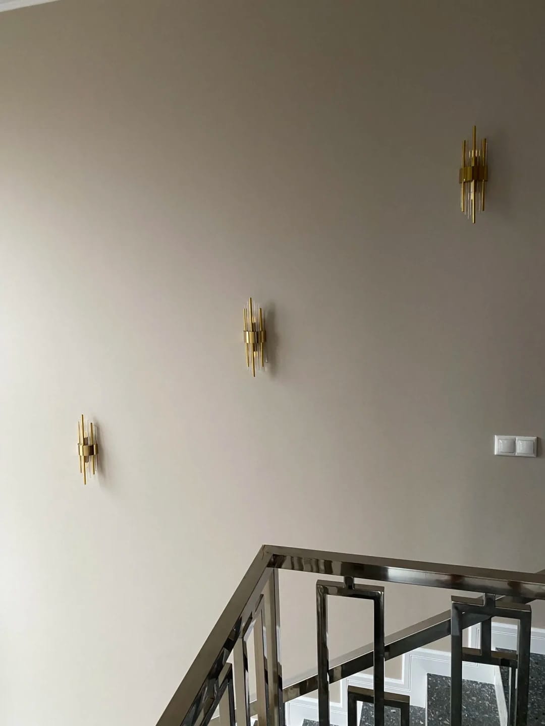 Customer photo review of Black Wall Light for Hallway, Slim Crystal Rods, 56 cm