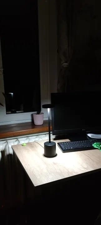 Customer photo review of Gold Table Lamp for Bedside, Cordless Rechargeable, 34 cm