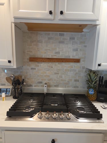 Customer photo review of Modern 3" Thick Pine Floating Shelves