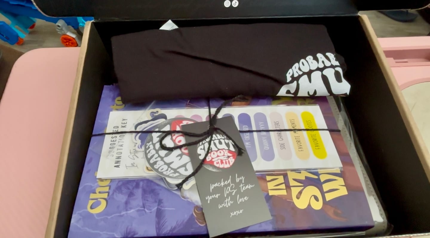 Customer photo review of smut slut book club subscription