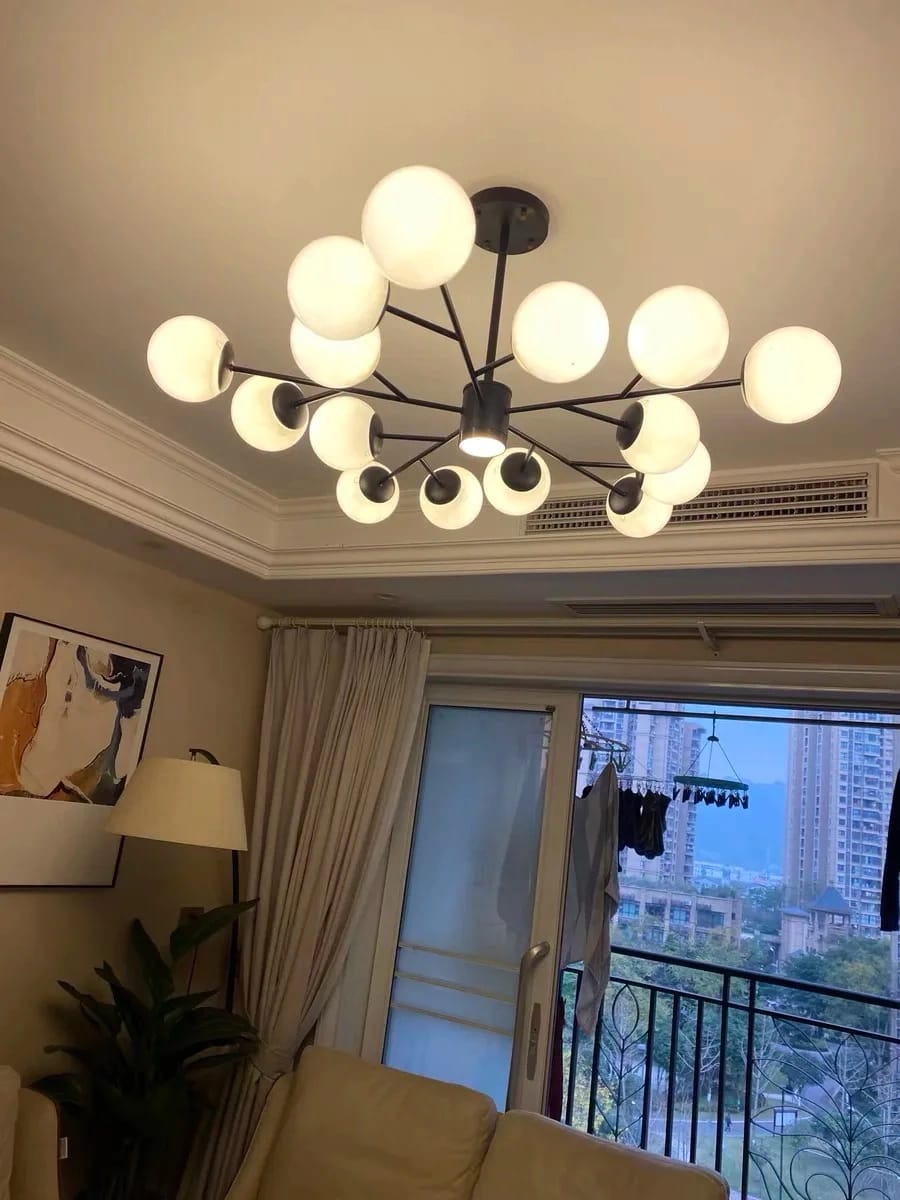 Customer photo review of Glass Chandelier for Bedroom, Branching Arms, 110 cm