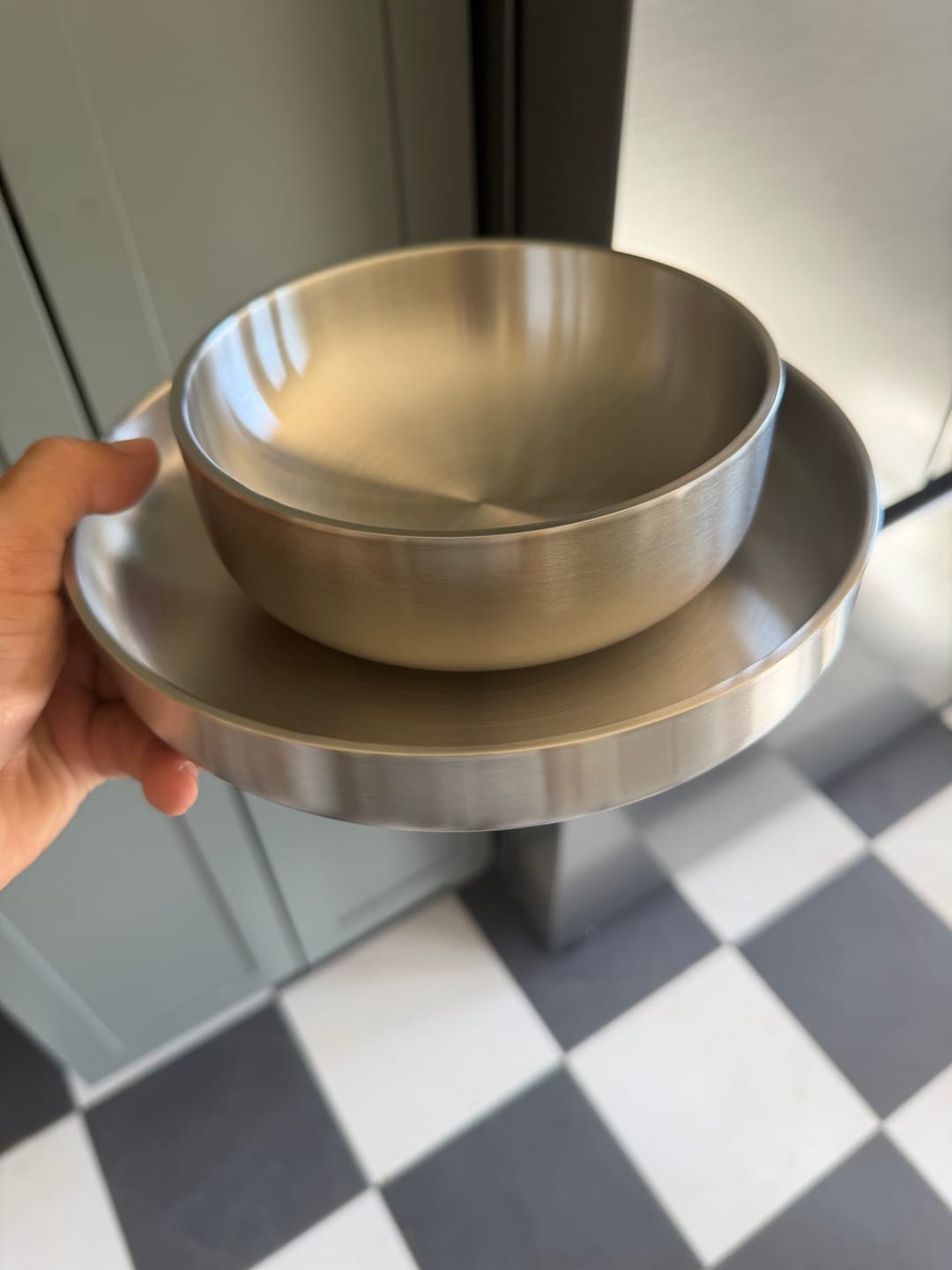 Customer photo review of Chrome Coffee Cup Set