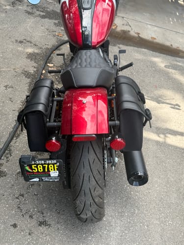 Customer photo review of 8L - Pony 2025+ Indian 101 Scout Leather Motorcycle Saddlebags
