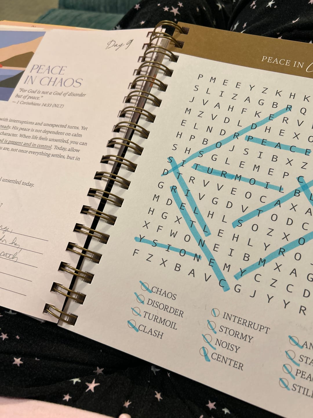 Customer photo review of Be Still: Word Search Devotional for Peace & Rest in God