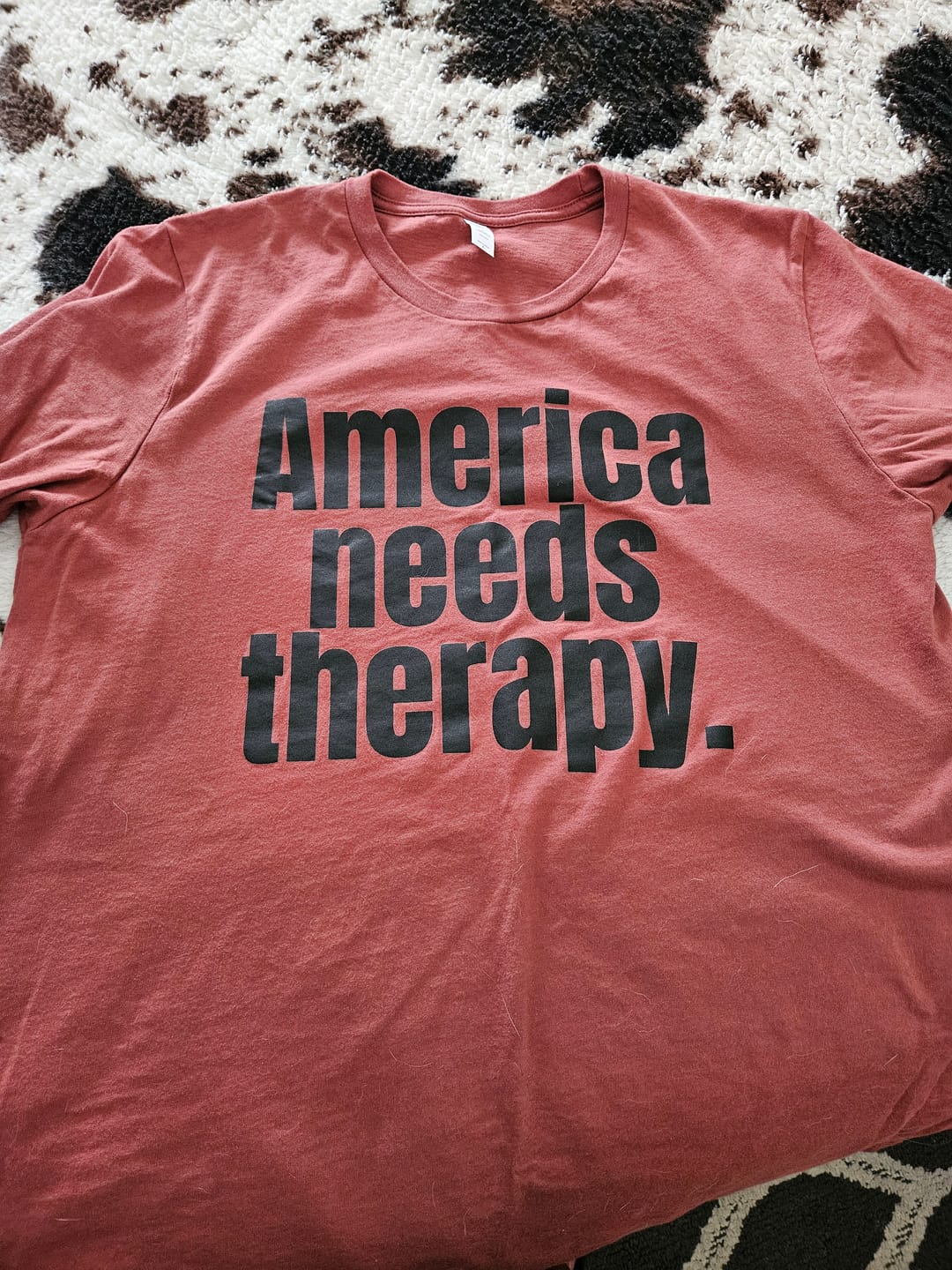 Customer photo review of America Needs Therapy Unisex Tee