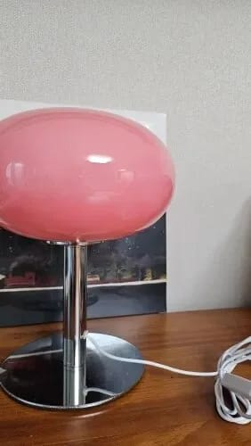 Customer photo review of Pink Glass Table Lamp for Bedside, Iron Base, 22 × 29 cm