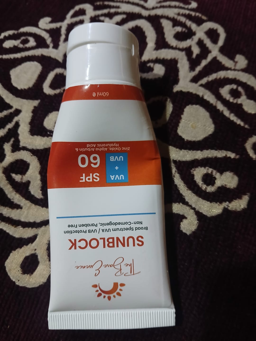 Customer photo review of SPF 60 Non Comedogenic Sunblock