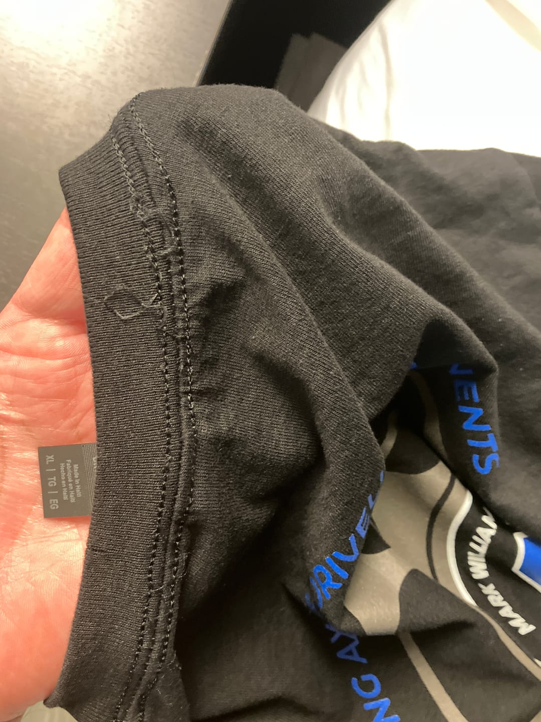 Customer photo review of MW Ultimate Axle Shirt: Gildan Dry Blend
