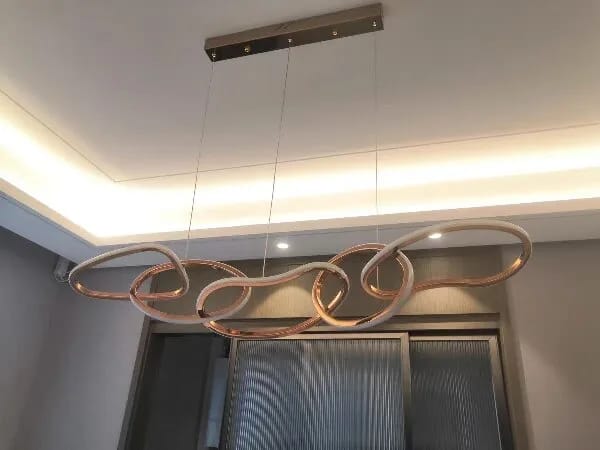 Customer photo review of Rose Chandelier for Bedroom, Stainless Loops, 150 cm