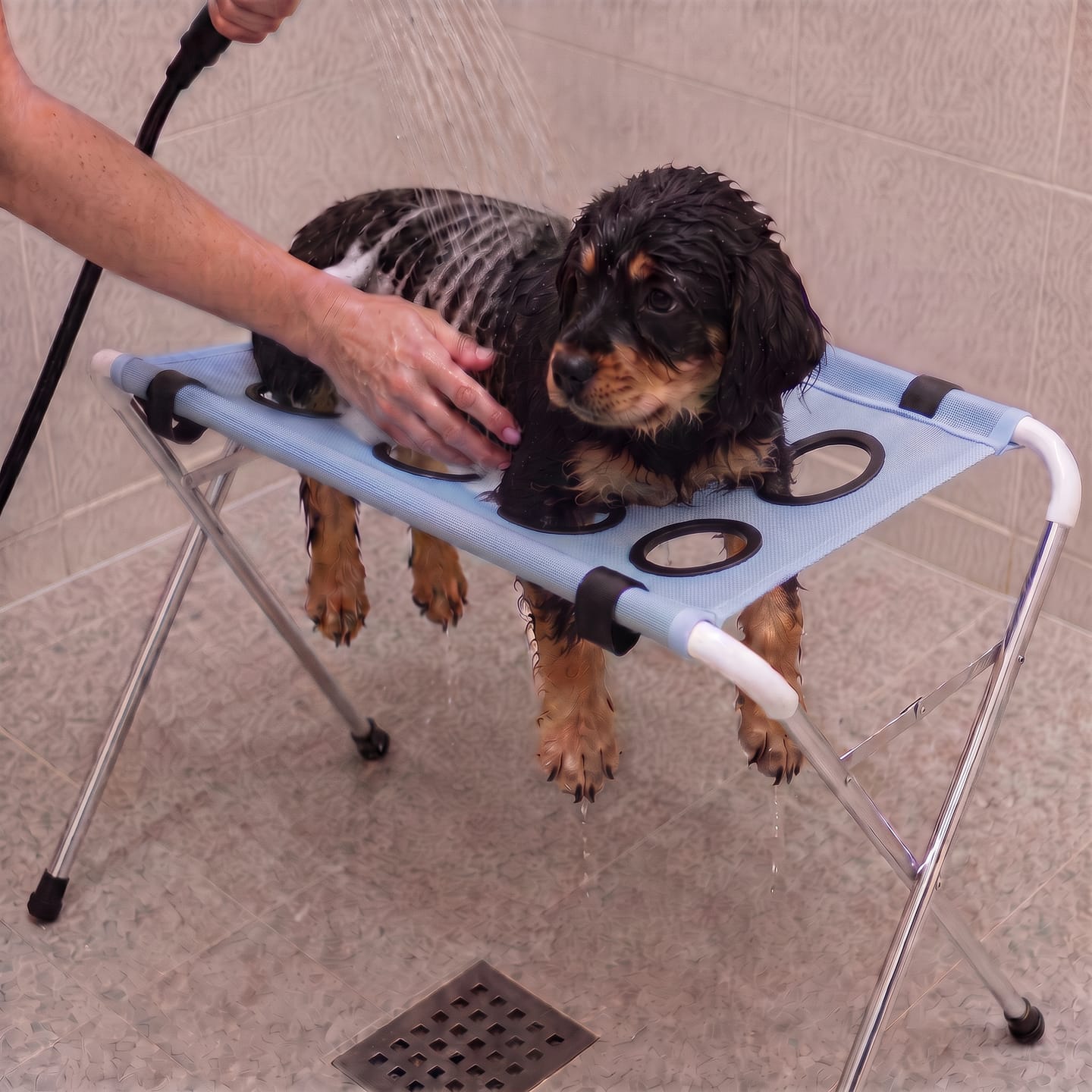 Customer photo review of Hamaca de baño para mascota