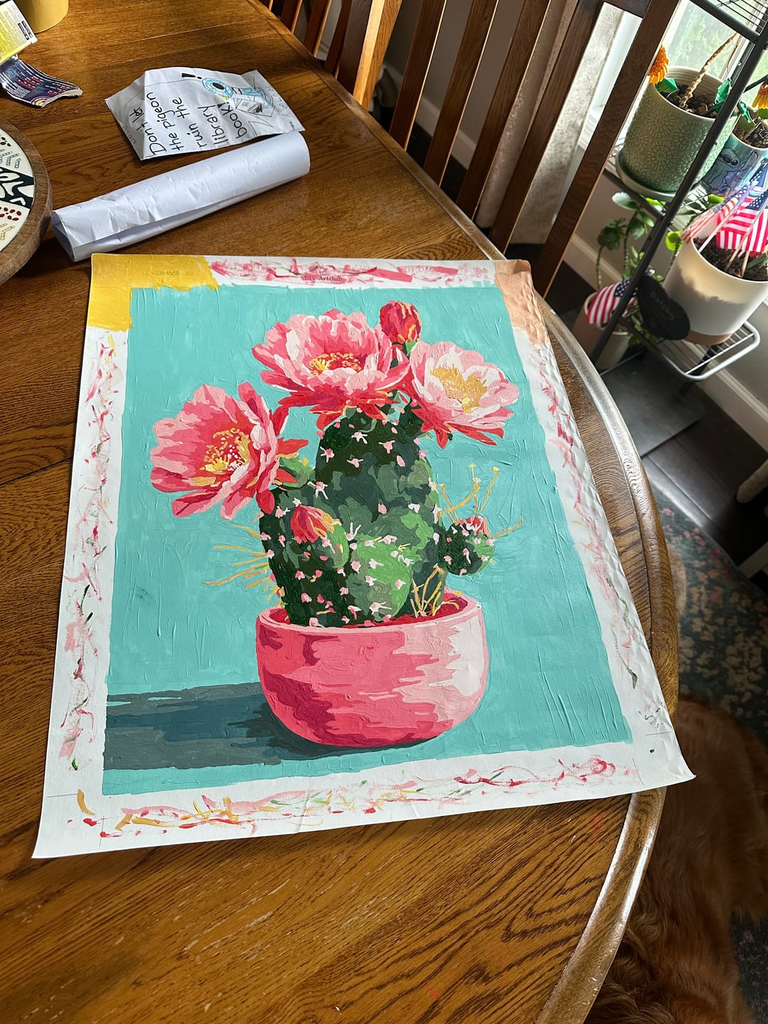 Customer photo review of Blooming cactus | Paint by Number