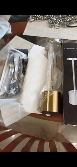 Customer photo review of Gold Table Lamp for Bedside, Cordless Rechargeable, 34 cm