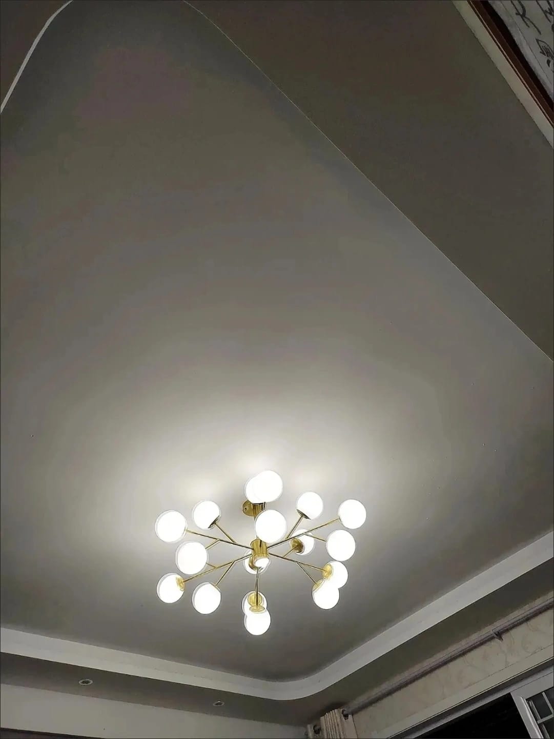 Customer photo review of Glass Chandelier for Bedroom, Branching Arms, 110 cm