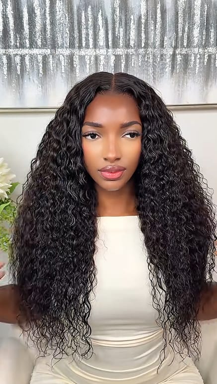 Customer photo review of Wavymy 2-in-1 Straight to Curly Wear Go Glueless 7x5 Lace Wig 180% Density Human Hair Wig