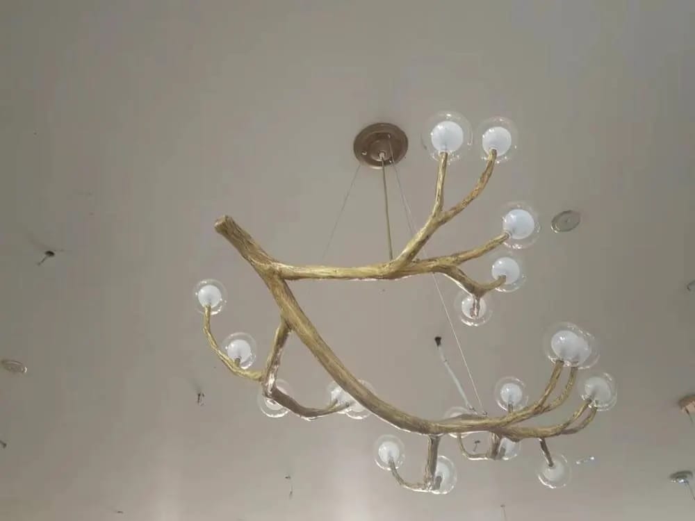 Customer photo review of Glass Chandelier for Stairwell, Branching Resin, 8-42 Lights