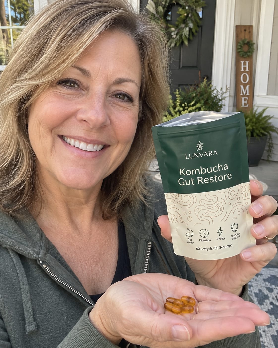 Customer photo review of Kombucha Gut Restore Softgels