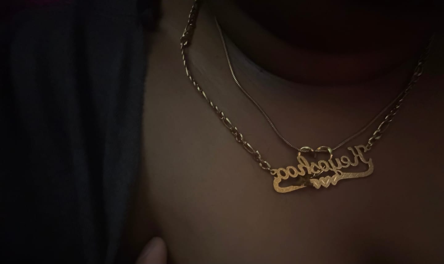 Customer photo review of Diamond Cut Heart Name Necklace