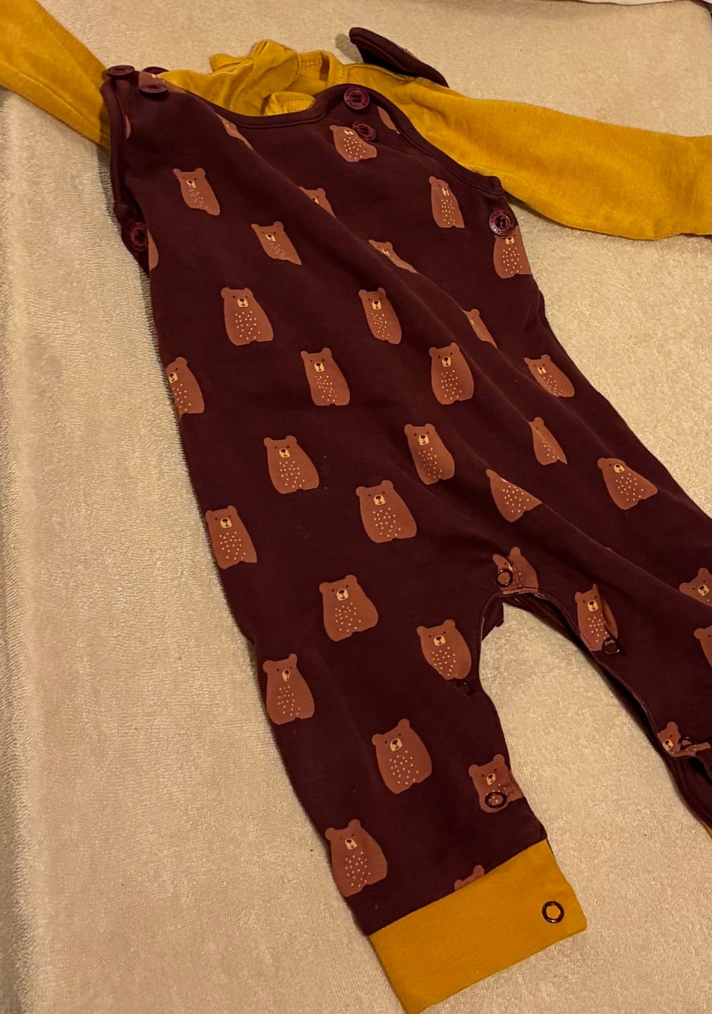 Customer photo review of Brown Bears Everyday Dungarees