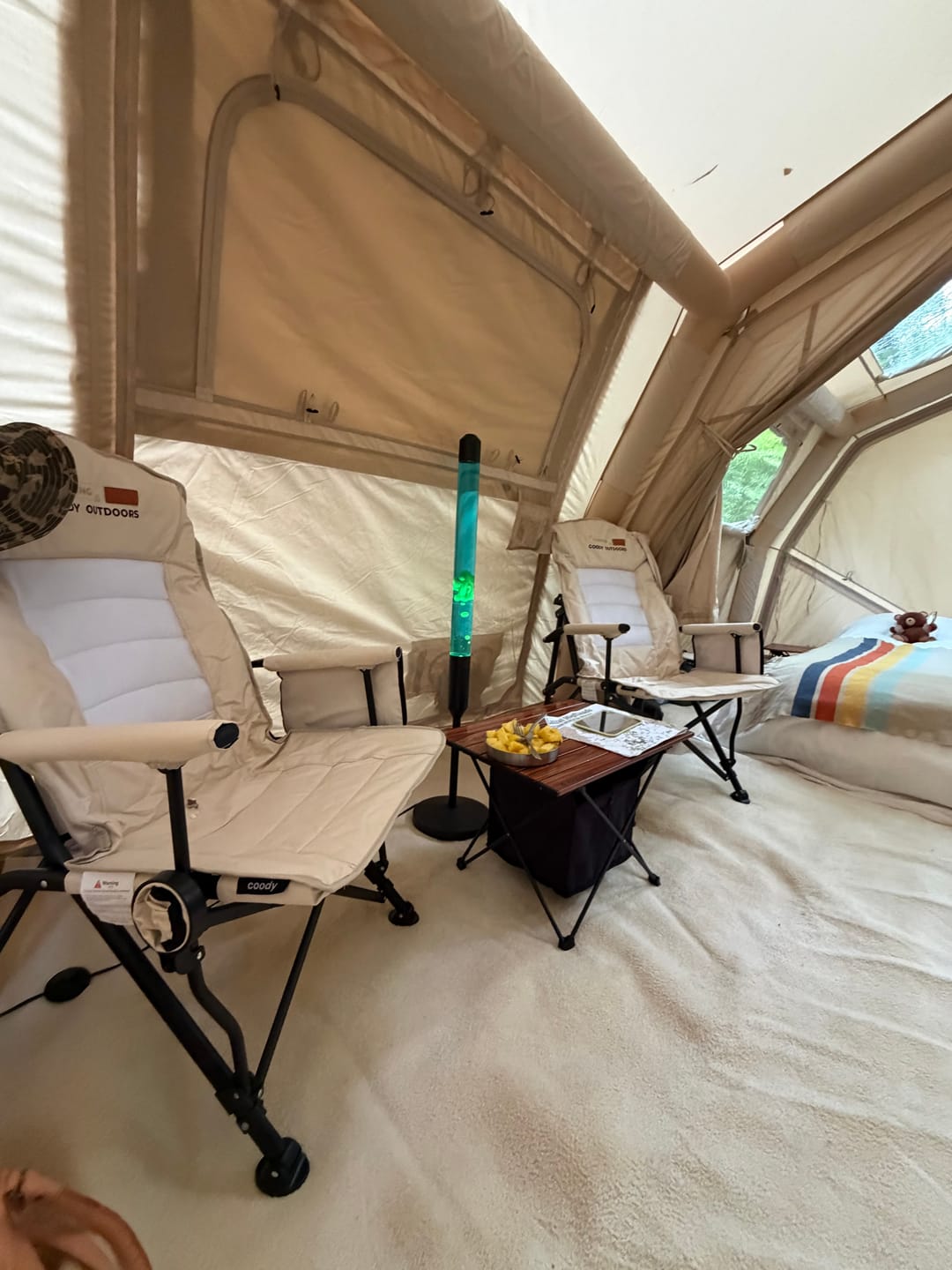 Customer photo review of Coody Ouke Padded Camping Chair – Beige