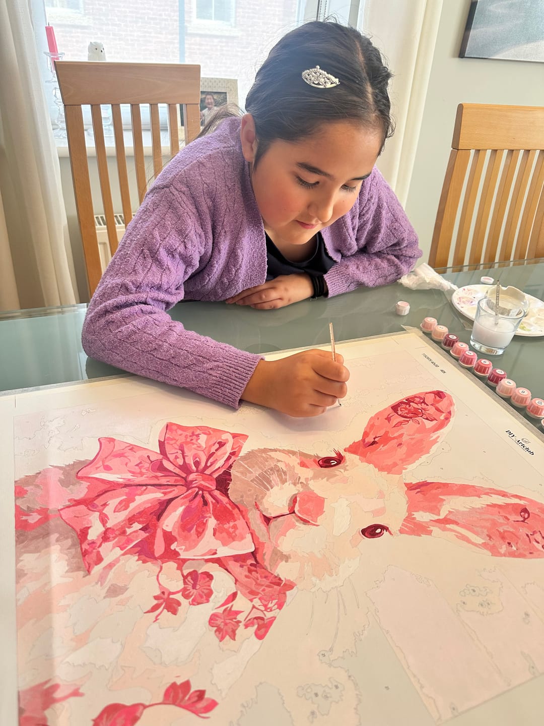 Customer photo review of Delft Pink Bunny | Paint by Number