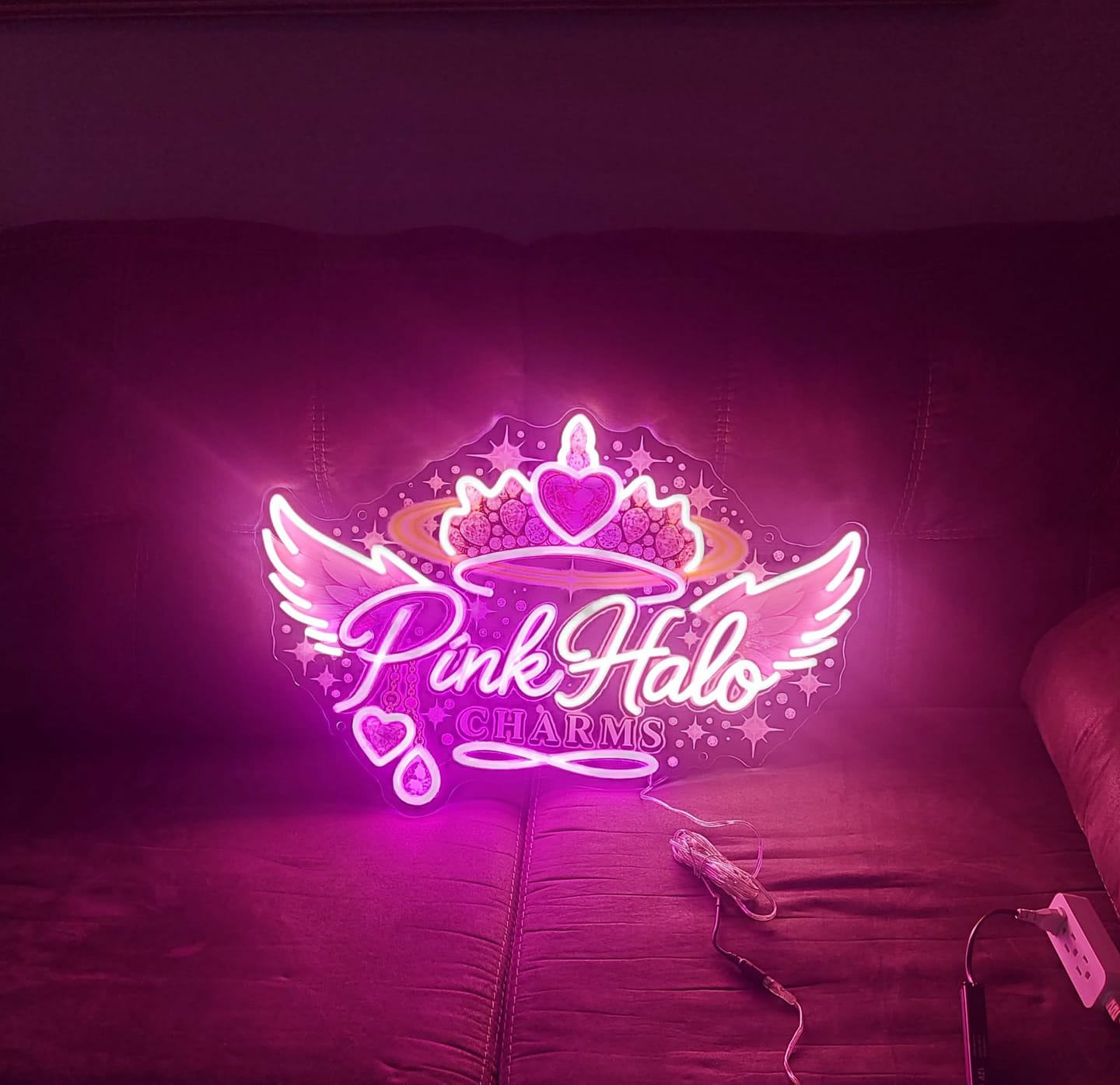 Customer photo review of Pink Halo | LED Neon Sign