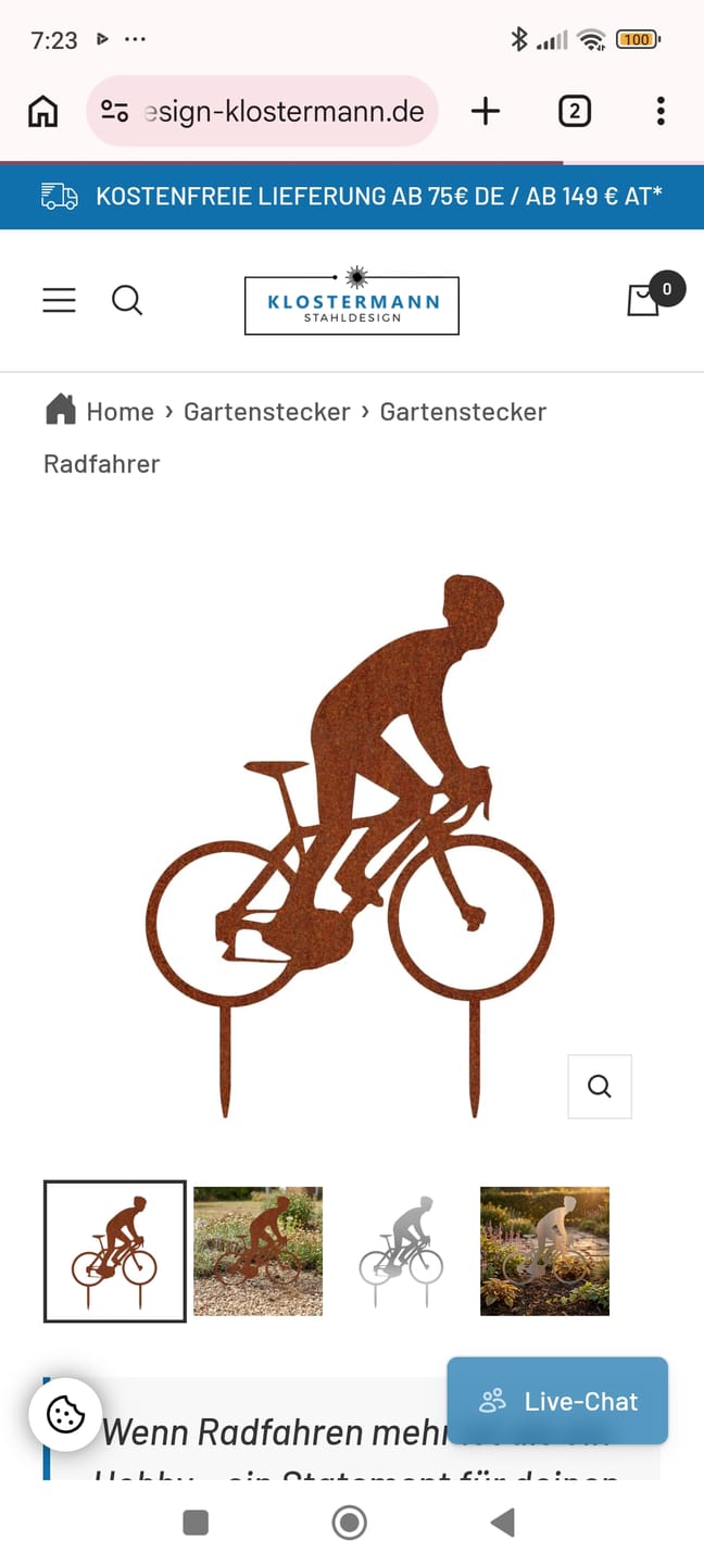 Customer photo review of Gartenstecker Radfahrer