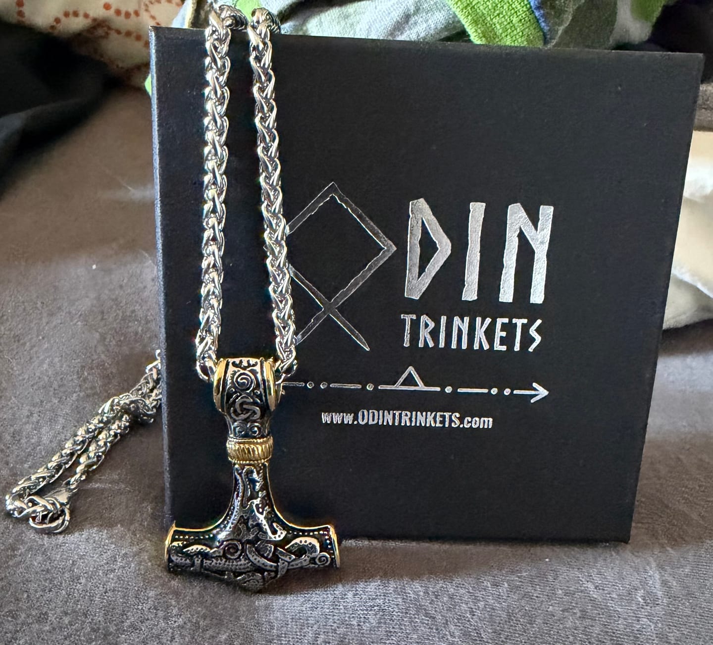 Customer photo review of Mjölnir Necklace
