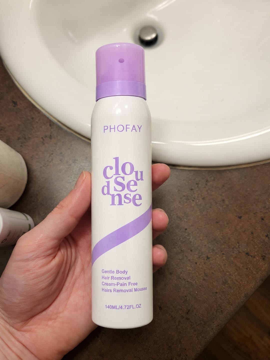 Customer photo review of CloudSense Pain-Free Hair Removal Foam Spray