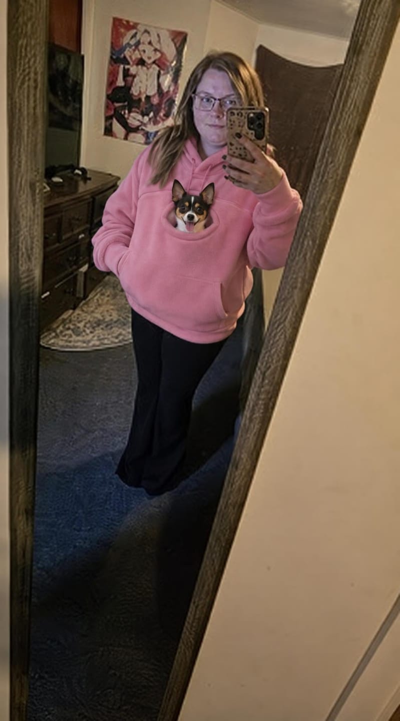 Customer photo review of GrumpNest™ CuddleCarry Hoodie