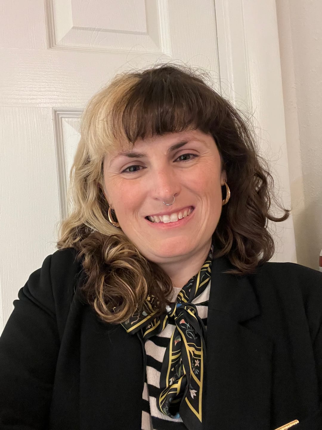 Customer photo review of Birds and Flowers Skinny Scarf
