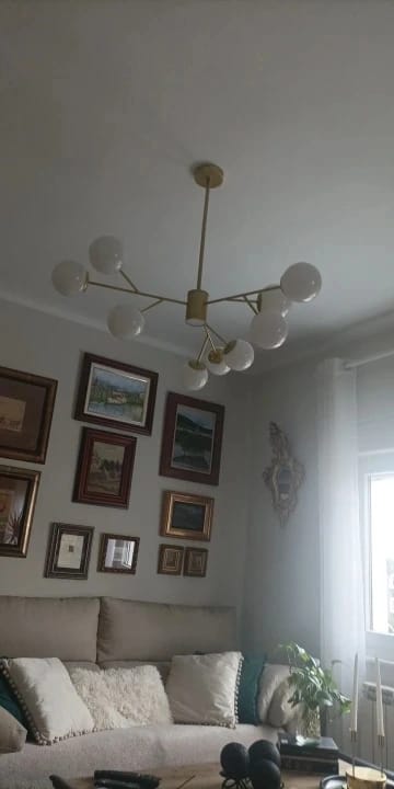 Customer photo review of Glass Chandelier for Bedroom, Branching Arms, 110 cm