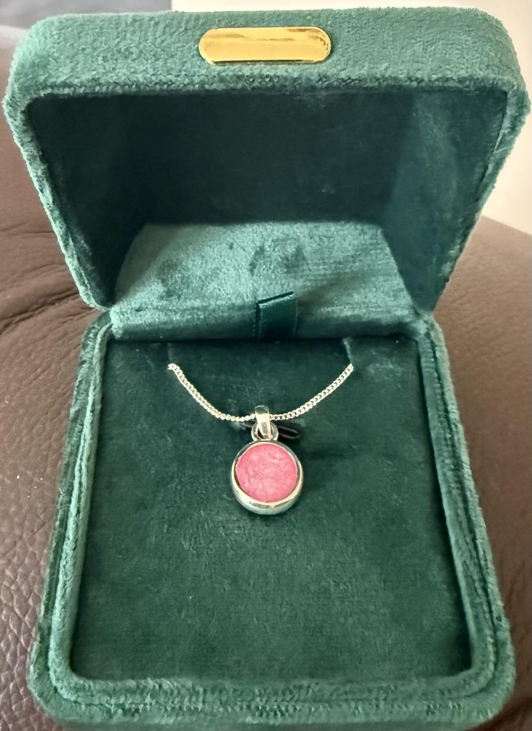 Customer photo review of Classic Round 12mm Silver Pendant - Thick trim