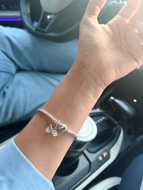 Customer photo review of SET PULSERA CORAZON MOMENTS PANDORA + CHARM EVANGELINE LUCIERNAGA