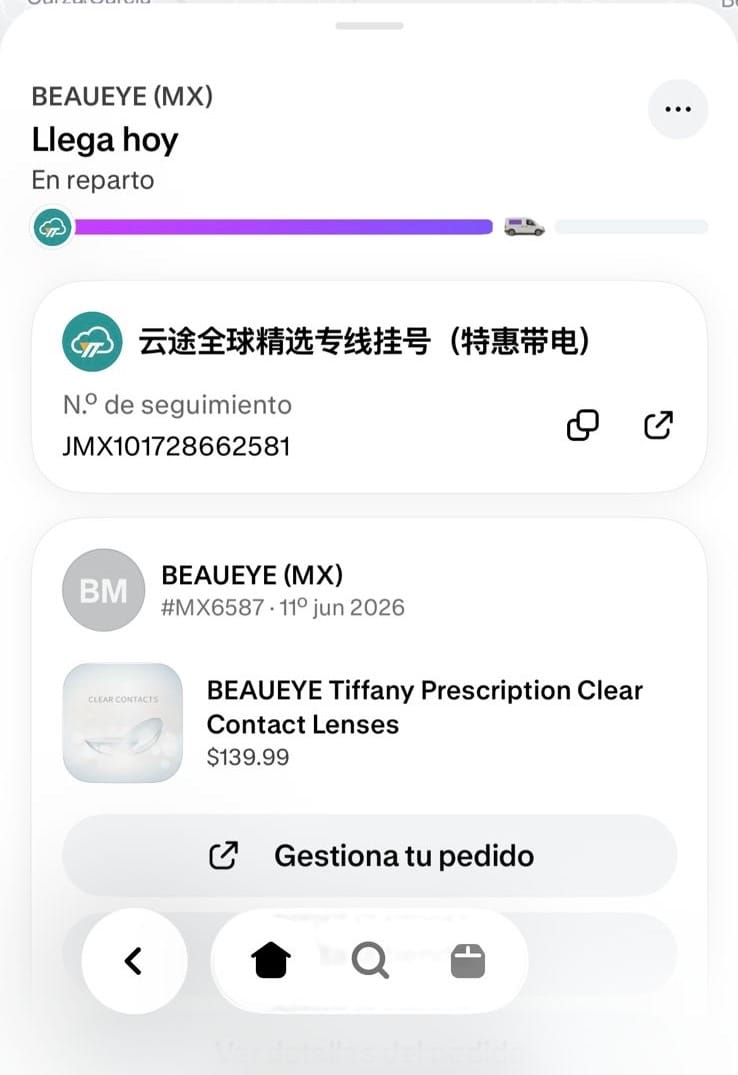 Customer photo review of BEAUEYE Tiffany Prescription Clear Contact Lenses